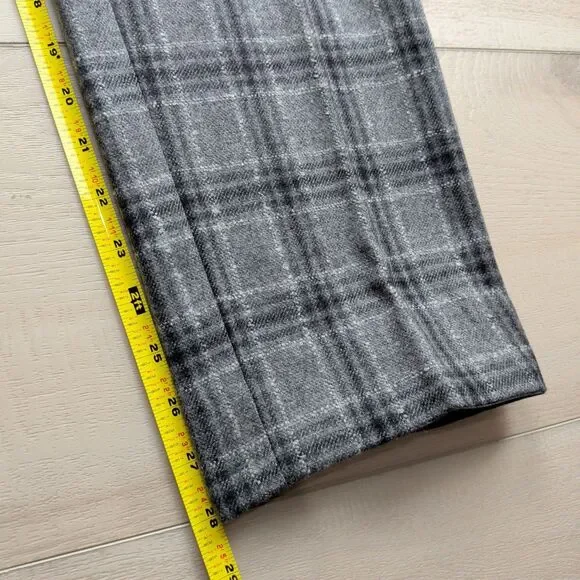 SuitSupply Brescia Dress Pants‎ Mens 32x28 Wool Cashmere Mohair Gray Plaid